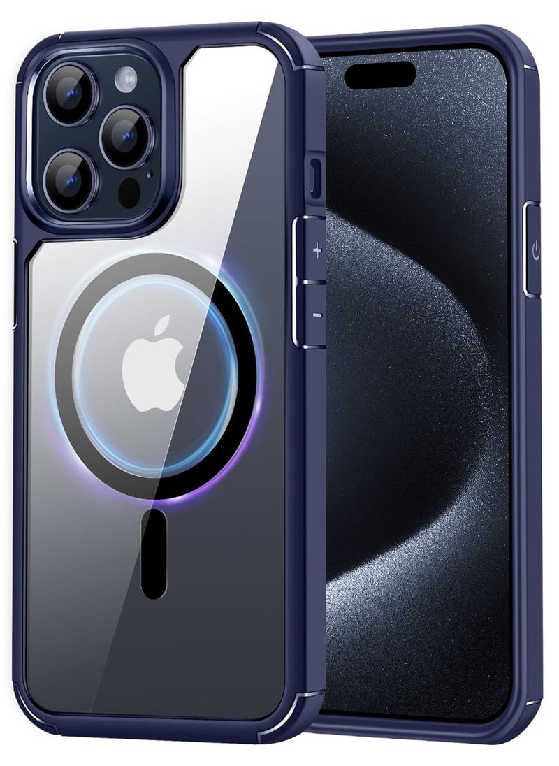 YoYoTech Designed for iPhone 15 Pro Max 6.7-inch Magnetic case Compatible with Magsafe Defender Shockproof,Hard Back Case,Ultra-Thin Crystal Back-Anti-Scratch Cover-Blue  - Image 1