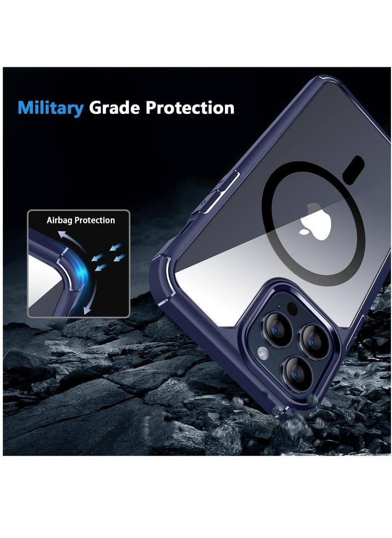 YoYoTech Designed for iPhone 15 Pro Max 6.7-inch Magnetic case Compatible with Magsafe Defender Shockproof,Hard Back Case,Ultra-Thin Crystal Back-Anti-Scratch Cover-Blue  - Image 2