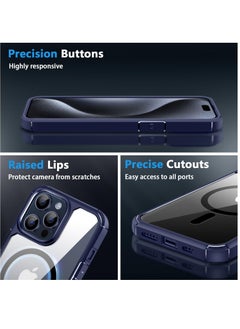 YoYoTech Designed for iPhone 15 Pro Max 6.7-inch Magnetic case Compatible with Magsafe Defender Shockproof,Hard Back Case,Ultra-Thin Crystal Back-Anti-Scratch Cover-Blue  - Image 5