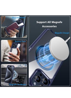YoYoTech Designed for iPhone 15 Pro Max 6.7-inch Magnetic case Compatible with Magsafe Defender Shockproof,Hard Back Case,Ultra-Thin Crystal Back-Anti-Scratch Cover-Blue  - Image 3