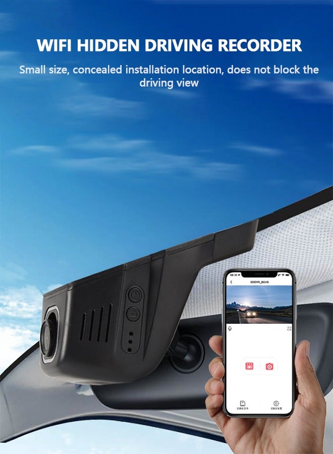 CAFELE 1080P Driving Recorder, Free 32GB SD Card, Built-in WiFi, hidden Single Front Dash Camera for Cars, Car Camera, Dual Dashcams for Cars with Night Vision, Loop Recording - Image 2
