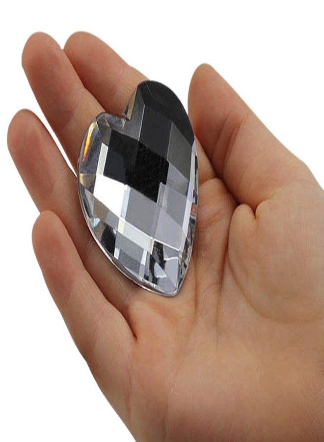 Allstarco 40mm Crystal H102 Flat Back Large Heart Jewels Quality Pro Grade Individually Wrapped - 4 Pieces - Image 1