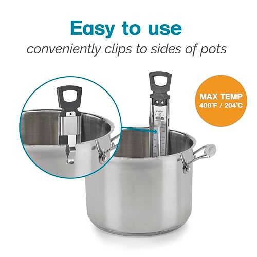 Polder Candy/Jelly/Deep Fry Thermometer, Stainless Steel, with Adjustable Sliding Pot Clip Attachment and Quick Reference Temperature Guide - Image 4