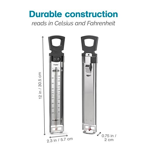 Polder Candy/Jelly/Deep Fry Thermometer, Stainless Steel, with Adjustable Sliding Pot Clip Attachment and Quick Reference Temperature Guide - Image 3