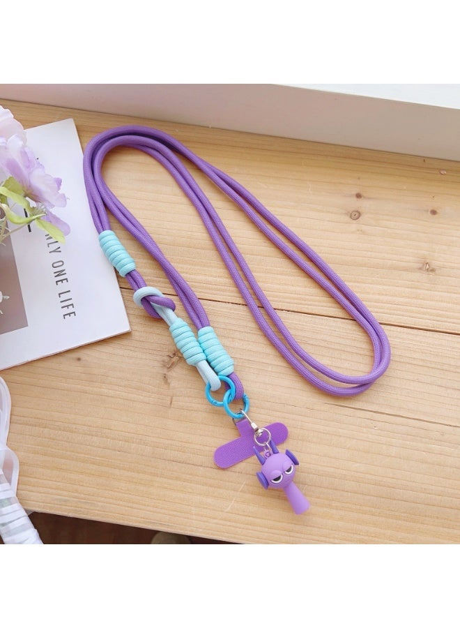NIBEMINENT Beaded Phone Lanyard, Anti Lost Removable Wrist Strap, Colorful Long Sleeve Bracelet Pendant, Phone Keychain Lanyard,Purple And Blue
