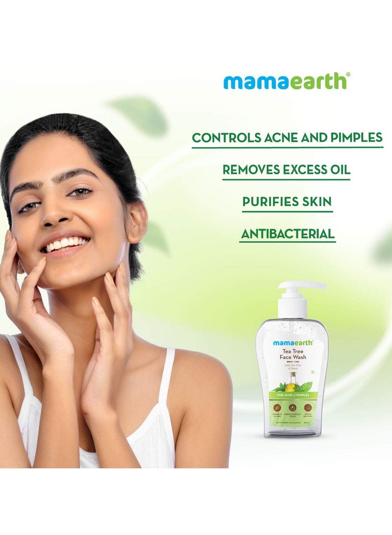 Mama Earth Tea Tree Oil Control Face Wash | Controls Acne & Pimples | Removes Excess Oil | For Oily and Sensitive Skin | For Men & Women | 250 ml - Image 4