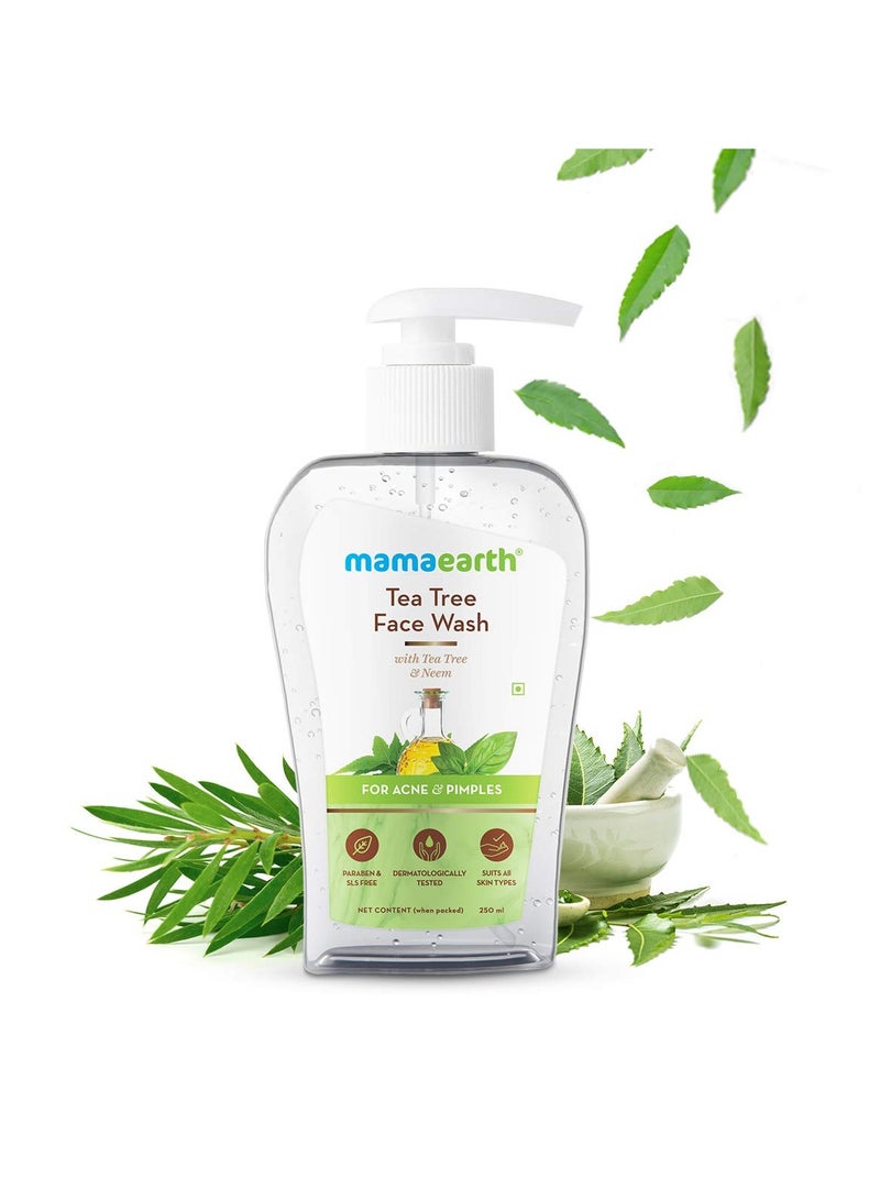 Mama Earth Tea Tree Oil Control Face Wash | Controls Acne & Pimples | Removes Excess Oil | For Oily and Sensitive Skin | For Men & Women | 250 ml - Image 3