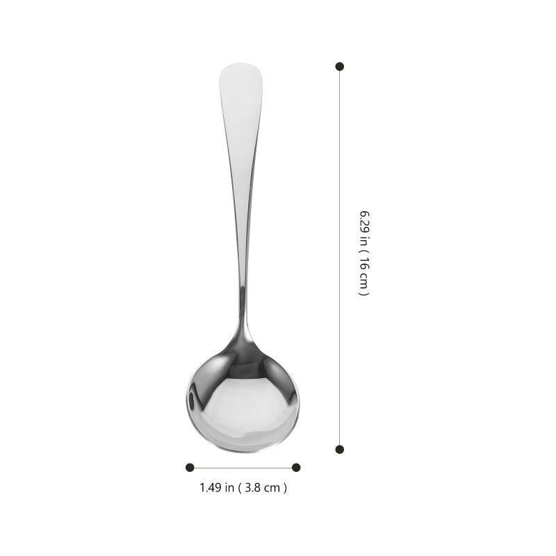 Stainless Steel Soup Spoon 3 5mm Thick Silver Serving Spoon Kitchen Flatware - Image 3