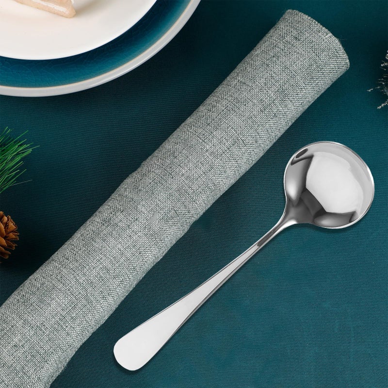 Stainless Steel Soup Spoon 3 5mm Thick Silver Serving Spoon Kitchen Flatware - Image 5