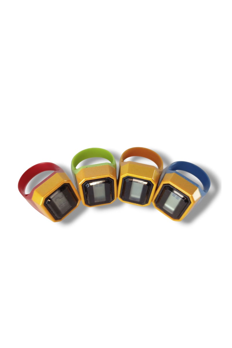 4pcs Smart Tasbih Ring for Tasbeeh - Prayer Time Reminder - Vibration Reminder and Tasbeeh Counter Multicolor - Image 1