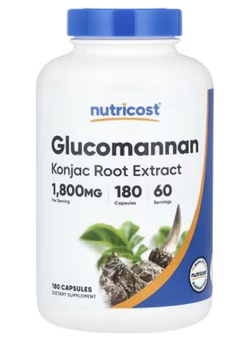 Nutricost Glucomannan Konjac Root Extract, 180 Capsules (600 mg per Capsule)