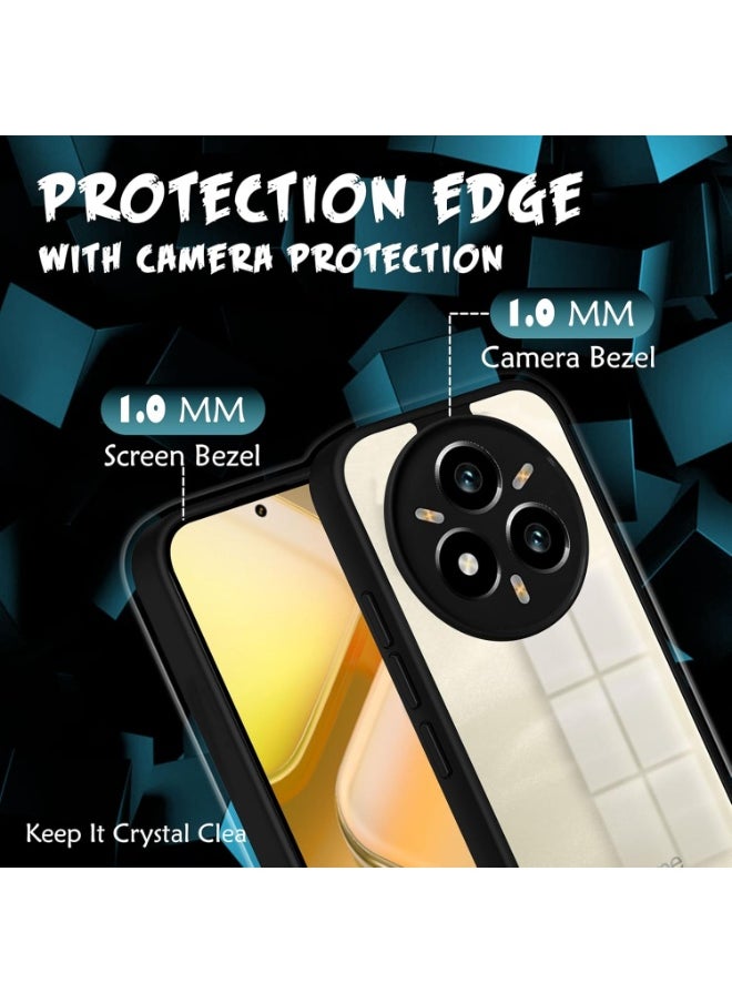 ماركة غير محددة - جراب حماية ممتص للصدمات لهاتف Realme 14 Pro 5G / Realme 14 Pro Plus 5G مصنوع من مادة TPU السيليكونية فائقة المتانة والأمان للكاميرا، حل مثالي باللون الأسود - Image 1