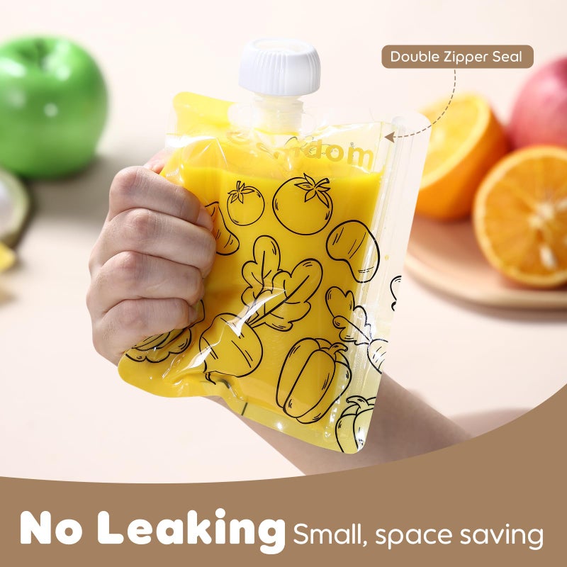 Gemdom 15 Pack Reusable Baby Food Pouches for Toddlers, Refillable Squeeze Pouch for Applesauce Yogurt Homemade Organic Puree Juice Snack for Baby Kids Students, Storage Containers, BPA Free, 5oz - Image 4