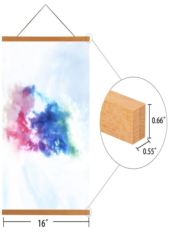 Medog Magnetic Poster Hanger Frame, 16x20 16x24 16x22 16x16 Poster Frame,For Magnet Canvas Print Poster Hanging Kit,Teak,1 Pack - Image 2