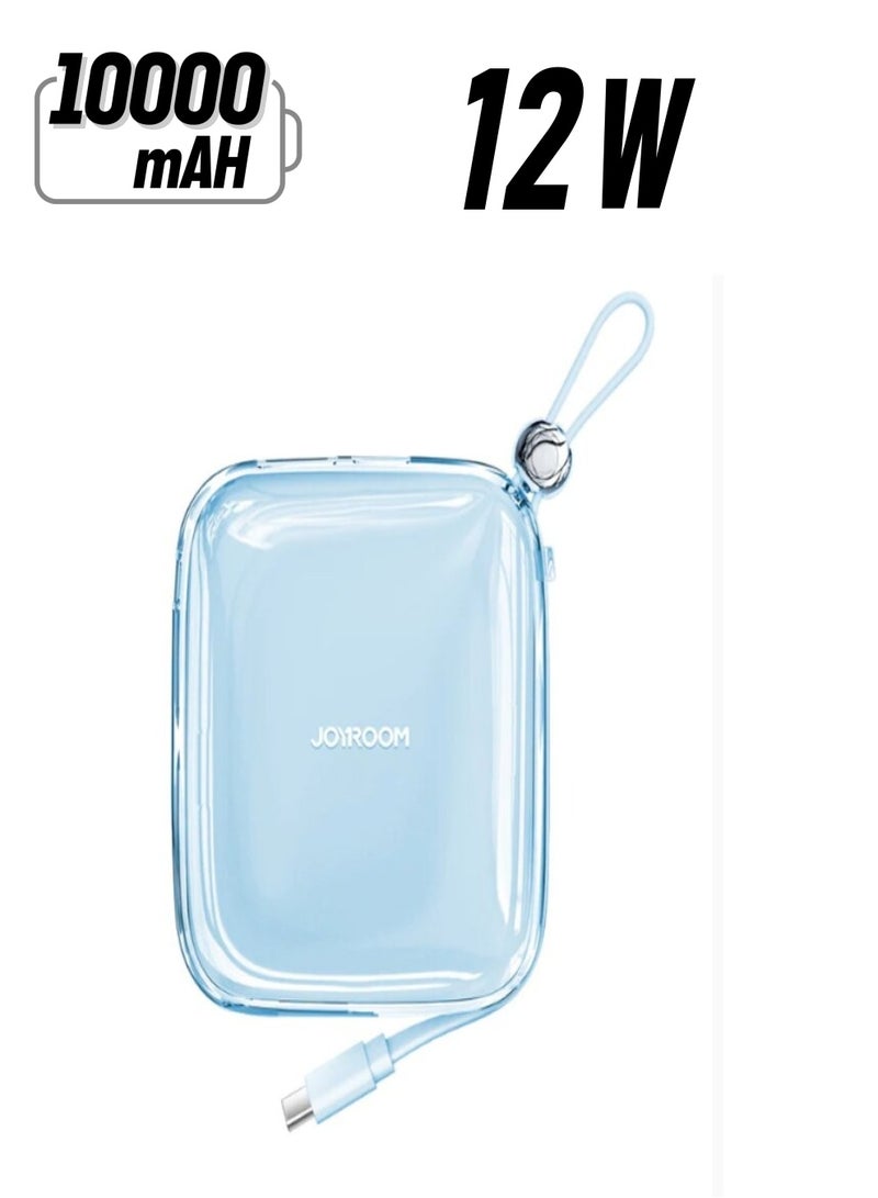 جي آر JR-L004 بنك الطاقة من سلسلة جيلي بقدرة 12 وات، كابل من النوع C مدمج باللون الأزرق الفاتح - Image 1