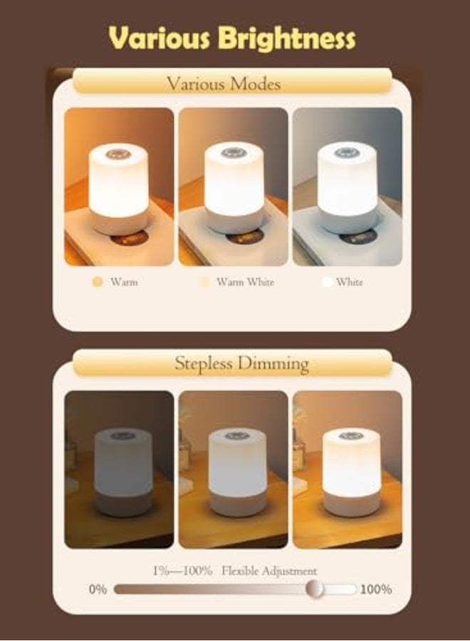 infino Rechargeable Touch Night Light, Dimmable LED Bedside Lamp with Remote, Baby Nursery Lamp, 3 Color Temperatures, Timer, Perfect for Bedroom, Dorm, Night Feeding - Image 4