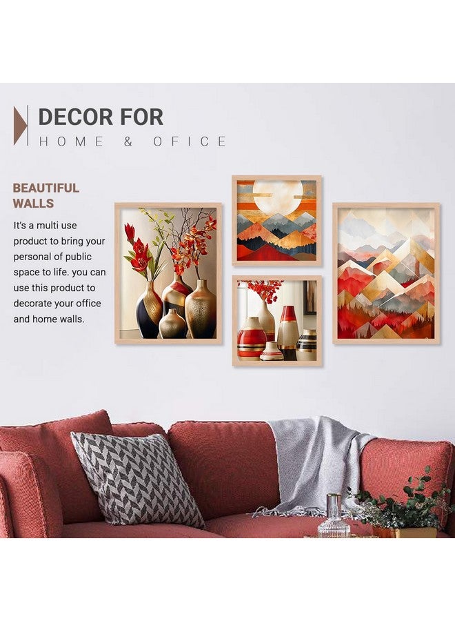 kotart Premium Digital Paintings with Frame for Home Decoration - Painting for Living Room Bedroom Office - Painting for Wall Decoration - Pack of 4 (B) - Image 5
