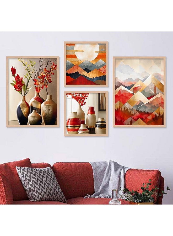 kotart Premium Digital Paintings with Frame for Home Decoration - Painting for Living Room Bedroom Office - Painting for Wall Decoration - Pack of 4 (B) - Image 1