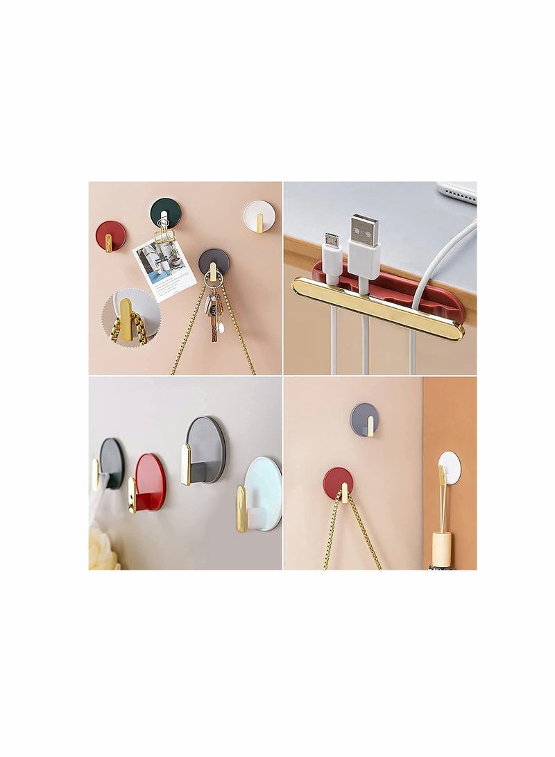 SOLARAE Decorative Wall Door Self Adhesive Hanger Hooks Heavy Duty for Hanging Coats Clothes Hat Keys Purse Kitchen Towels Hook Waterproof Shower Room Sticky Hooks for Bathroom Organizer (12 PCS) - Image 4