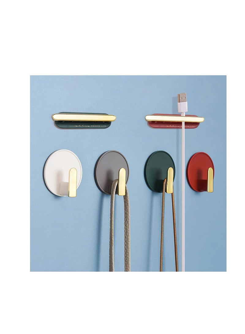 SOLARAE Decorative Wall Door Self Adhesive Hanger Hooks Heavy Duty for Hanging Coats Clothes Hat Keys Purse Kitchen Towels Hook Waterproof Shower Room Sticky Hooks for Bathroom Organizer (12 PCS) - Image 1