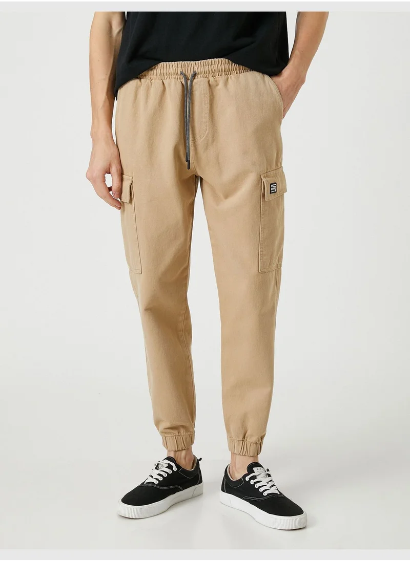 KOTON Jogger Cargo Trousers Pocket Detailed Drawstring Cotton