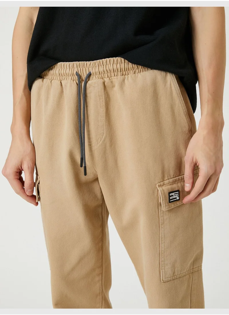 KOTON Jogger Cargo Trousers Pocket Detailed Drawstring Cotton