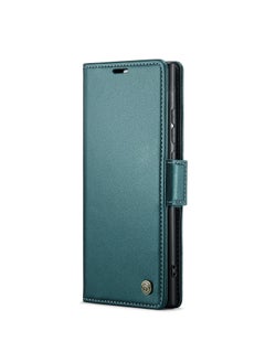 CaseMe Flip Wallet Case For Samsung Galaxy Note 20 Ultra [RFID Blocking] PU Leather Wallet Flip Folio Case with Card Holder Kickstand Shockproof Phone Cover (Green)  - Image 2