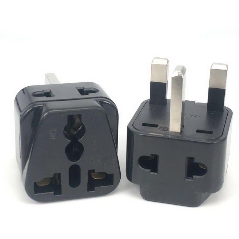WOWSOME WOWSOME 13A TypeG UK Flat Pin Fused MultiPlug for India to UK UAE Singapore HongKong and More Conversion Plug Convert Black Pack of 1 - Image 4