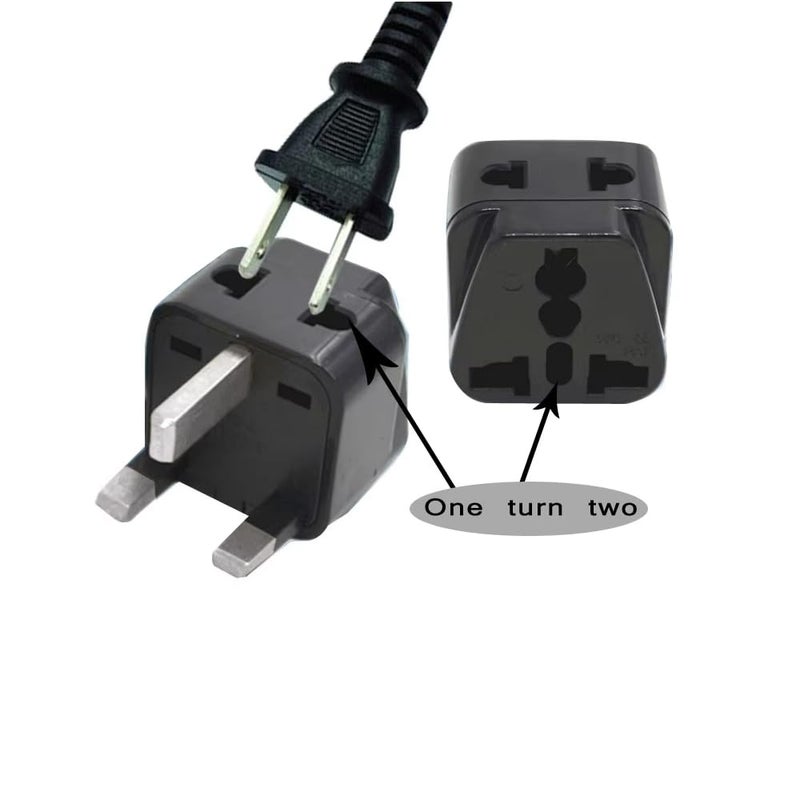 WOWSOME WOWSOME 13A TypeG UK Flat Pin Fused MultiPlug for India to UK UAE Singapore HongKong and More Conversion Plug Convert Black Pack of 1 - Image 3