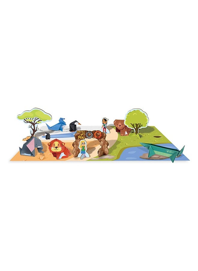 Avenir - Avenir Origami - Create My Own Zoo | Fold 8 Vivid Animals and Cardboard Characters - 40 Double-Sided Folding Sheets - Big Themed Activities Poster | For Kids 5+ - Image 1