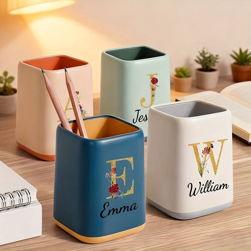 Personalized Pen Holder Pink Desktop Storage Box Original Gift For Her Storage Pen Cup High End Office Accessories Corporate Gifts Father Day Teacher Day Reward For Student - Image 1