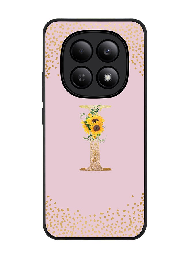 For Xiaomi Redmi Note 15 4G Case,Slim fit Camera Protection, Shockproof Thin Phone cover  - Custom Floral Monogram - I  (Pink )