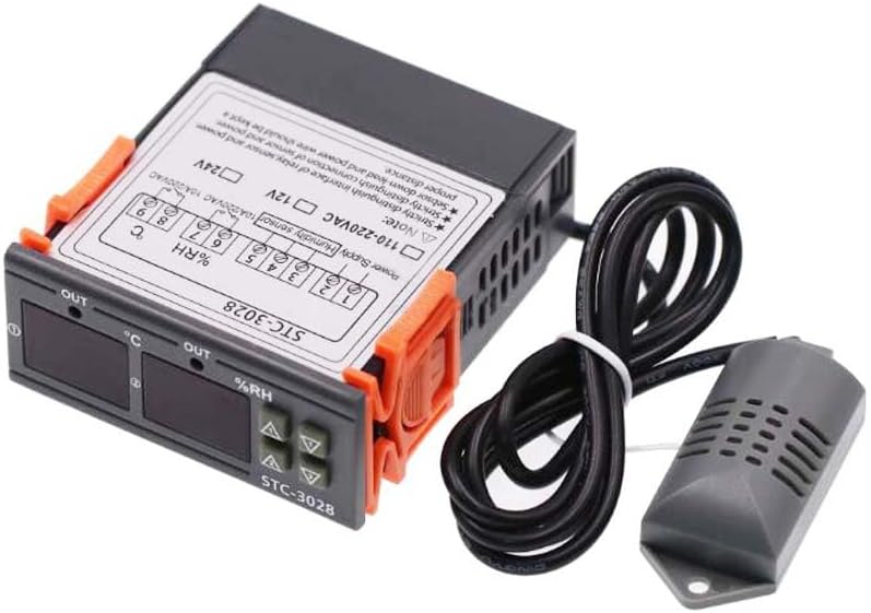 Senzooe 2 قطعة وحدة تحكم ذكية في درجة الحرارة والرطوبة مع شاشة رقمية STC-3028 (12V) - Image 2