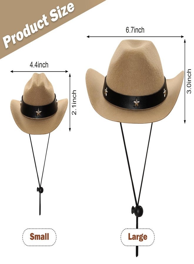Fumwase Pet Cowboy Costume Halloween Costumes for Dogs Cat Puppy Hats with Bandana Scarf Cowboy Costume Accessories Dog Cat for Party Festival and Daily Wearing (Off-White, Small) - Image 3