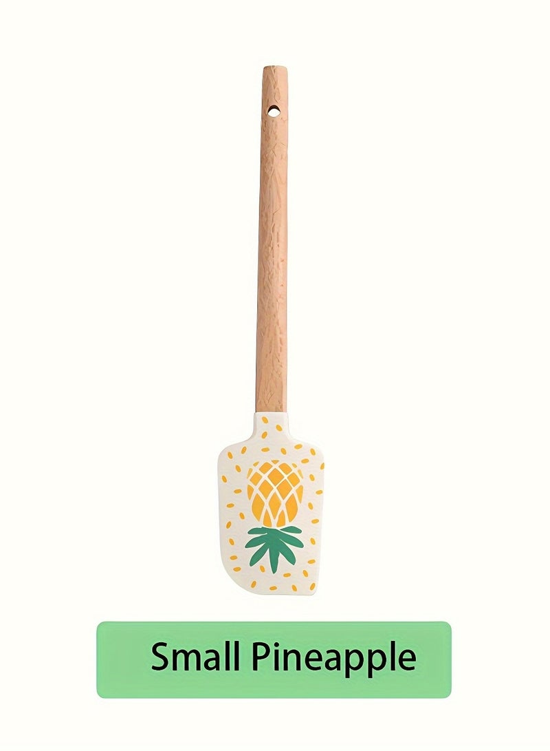 Cozy Nest Pineapple Silicone Spatula Set - 2-Piece Food-Grade, Heat-Resistant Baking Tools with Non-Slip Grip - Large & Small Kitchen Utensils for Mixing, Scraping, Single-Sided Design - Image 5