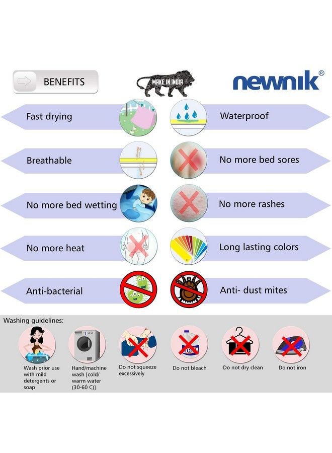 Newnik Quick Waterproof Dry Sheet Small Combo Pack Of 2 Pink (Each Size : 50 Cm X 70 Cm) - Image 5