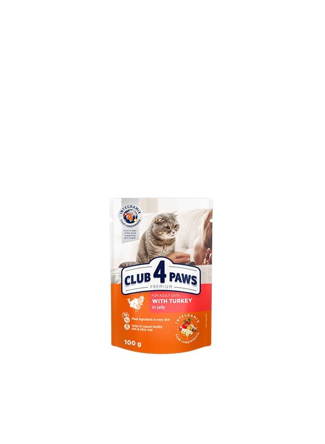 Club 4 Paws For Adults with TURKEY in Jelly - 100G
