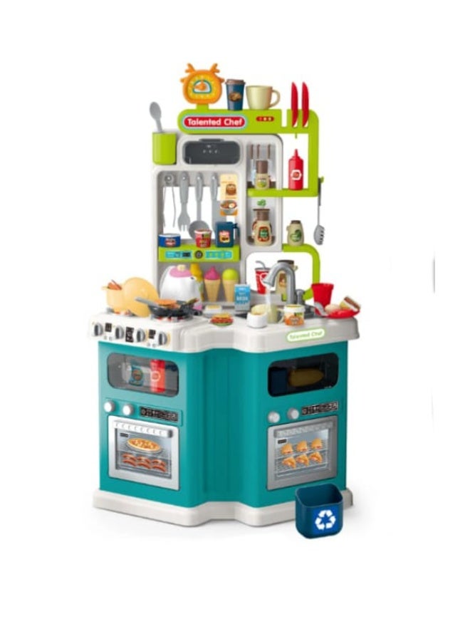 مودرن كتشين لعبة مطبخ أطفال 113 قطعة مع صوت ونور وبخار واقعي - Image 1