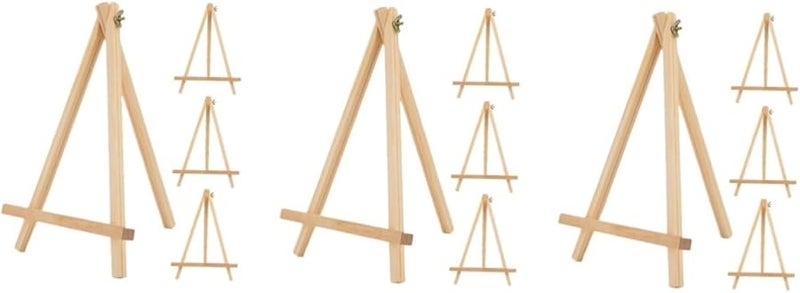 Jojofuny 3 Mini Wooden Easels Tripod Art Display Stand For Painting Drawing Crafts - Image 2