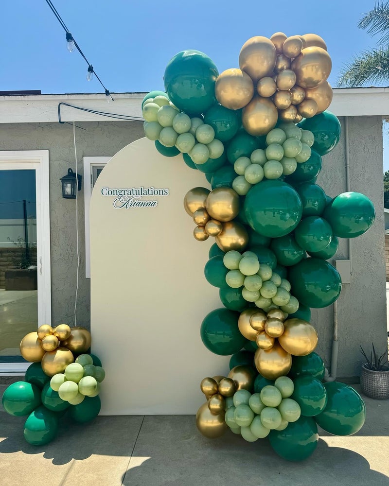 ADOINBY Green and Gold Balloon Arch Kit, Dark Emerald Green Hunter Forest Sage Green Metallic Gold Balloon Garland kit, 18 12 10 5 Inch Balloons for Birthday Wedding Jungle Safari Party Decorations - Image 5