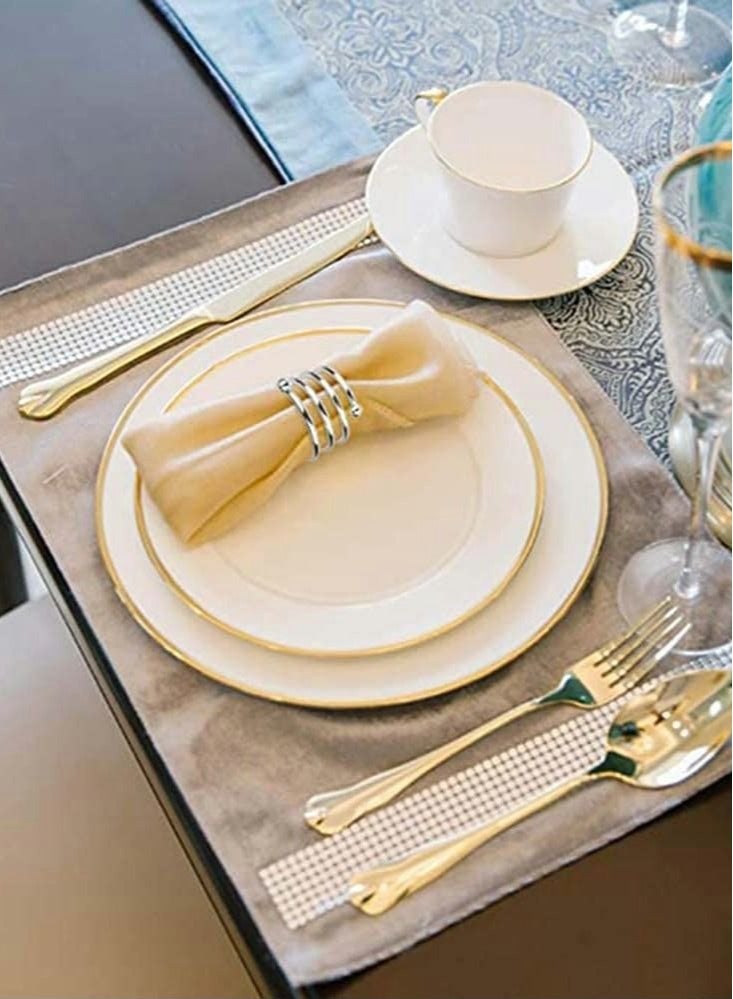 SYOSI 8-Piece Set Napkin Ring Table Setting Suitable for Casual or Formal Occasions Napkin Ring (silver)  - Image 2