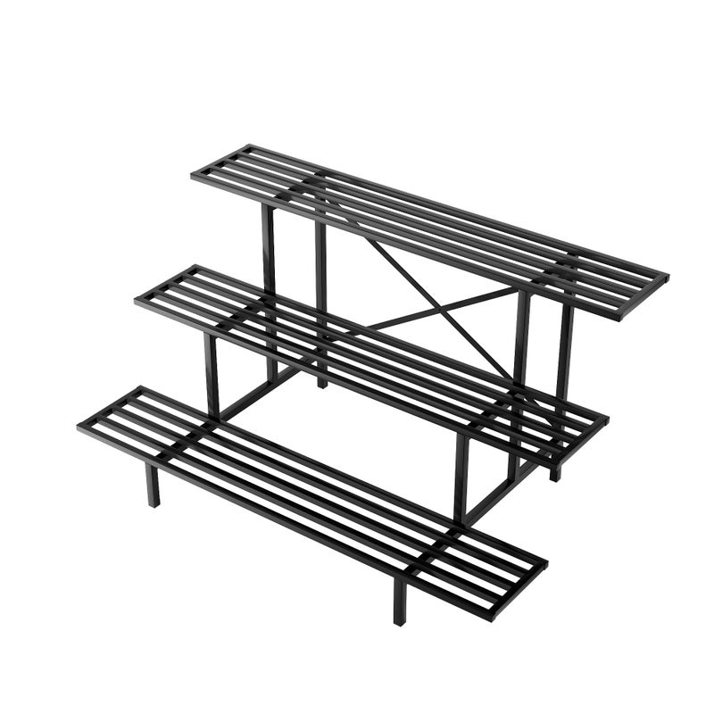 Zhongma 3 Tier Sturdy Metal Plant Stand, L45.67 x W26 x H23.6 inch, Heavy Duty Plant Holder for Home Indoor and Outdoor, 660 LBS Capacity & Heavy Duty Construction - Image 1