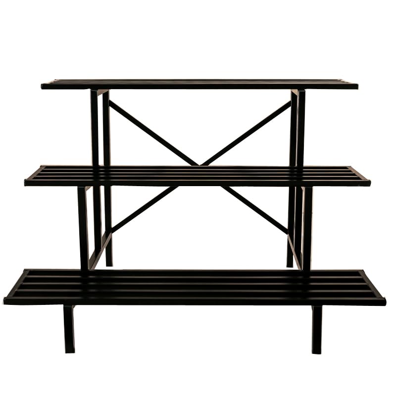 Zhongma 3 Tier Sturdy Metal Plant Stand, L45.67 x W26 x H23.6 inch, Heavy Duty Plant Holder for Home Indoor and Outdoor, 660 LBS Capacity & Heavy Duty Construction - Image 3