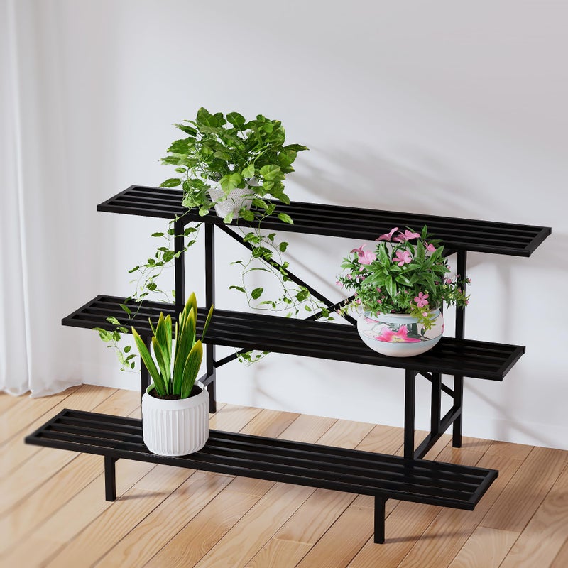 Zhongma 3 Tier Sturdy Metal Plant Stand, L45.67 x W26 x H23.6 inch, Heavy Duty Plant Holder for Home Indoor and Outdoor, 660 LBS Capacity & Heavy Duty Construction - Image 2