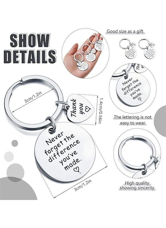 6-Piece Thank You Gifts Keychain, Stainless Steel Keyrings for Thank You Coworker Teacher Doctor Gifts - Image 2