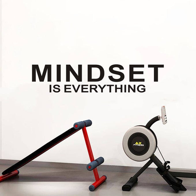 WALL DECALS WALL STICKERS FOR MEN EASY TO APPLY VINYL WALL DECOR ART OFFICE SCHOOL PLAYROOM INSPIRATIONAL TEAMWORK QUOTES MOTIVATIONAL POSITIVE POSTERS HOME SIGNS MINDSET IS EVERYTHING 35X98