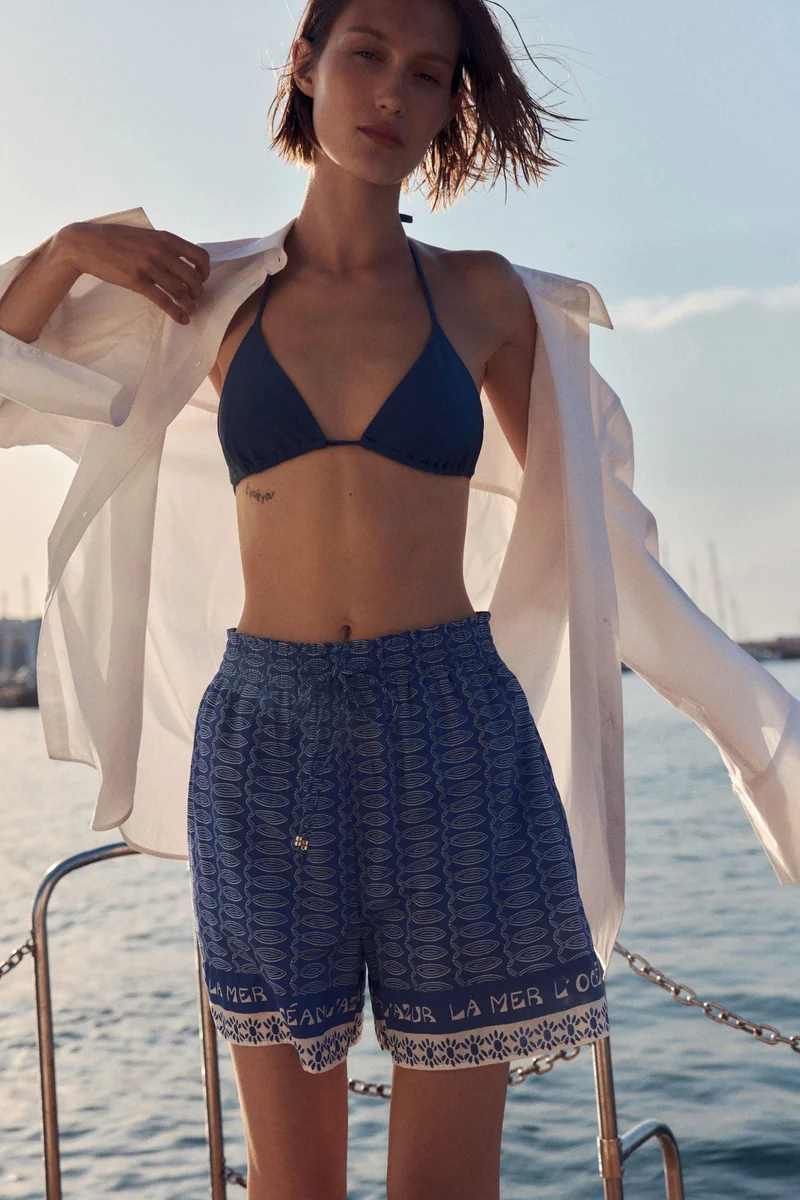 H&M Printed drawstring shorts