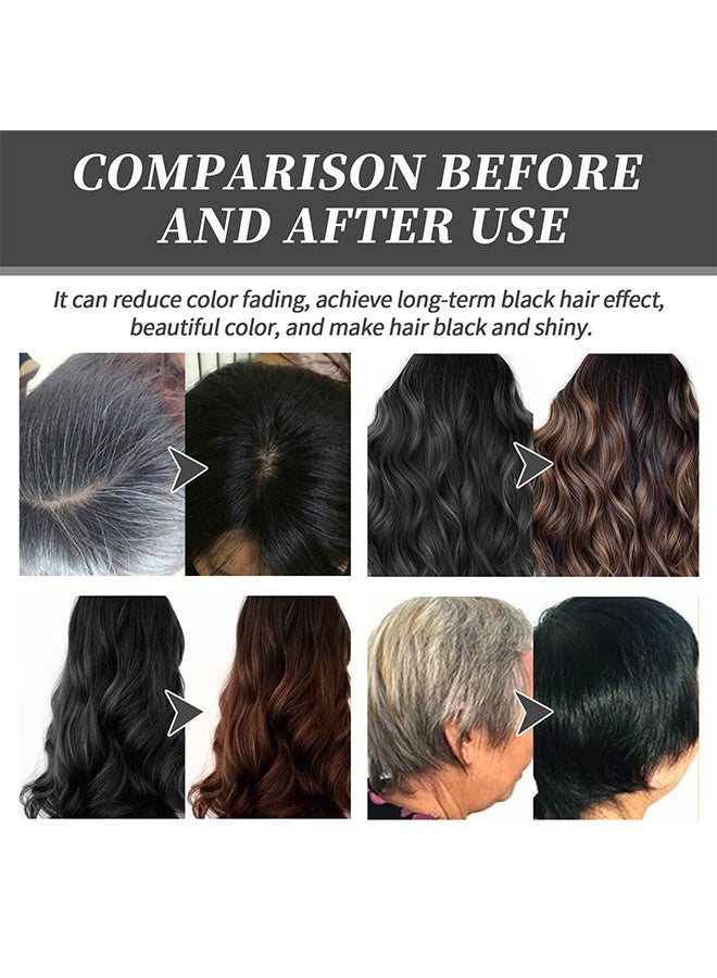 EELHOE Fruit Hair Dye Cream 80ml, Ready-to-Use No-Mix Fruit Extract Hair Dye with 80° Anti-Knotting Comb, Full Dye & Re-Dye Formula for Easy Hair Coloring(Black) - Image 5