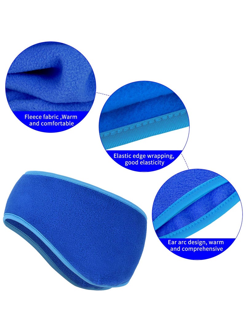 BBTO 3 Pcs Fleece Ear Warmers Muffs for Men Women Headband Ear Muffs Winter Covers for Cold Weather Running Cycling Ski(Black, Gray, Blue) - Image 3