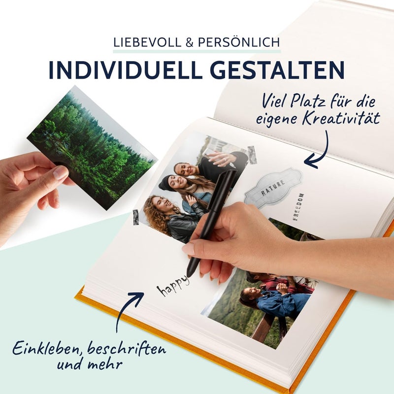 Goldbuch Summertime 24705 Photo Album, 25 x 25 cm, Photo Book with 60 White Pages & Glassine Dividers, Linen Photo Album, Memory Album, Yellow - Image 5